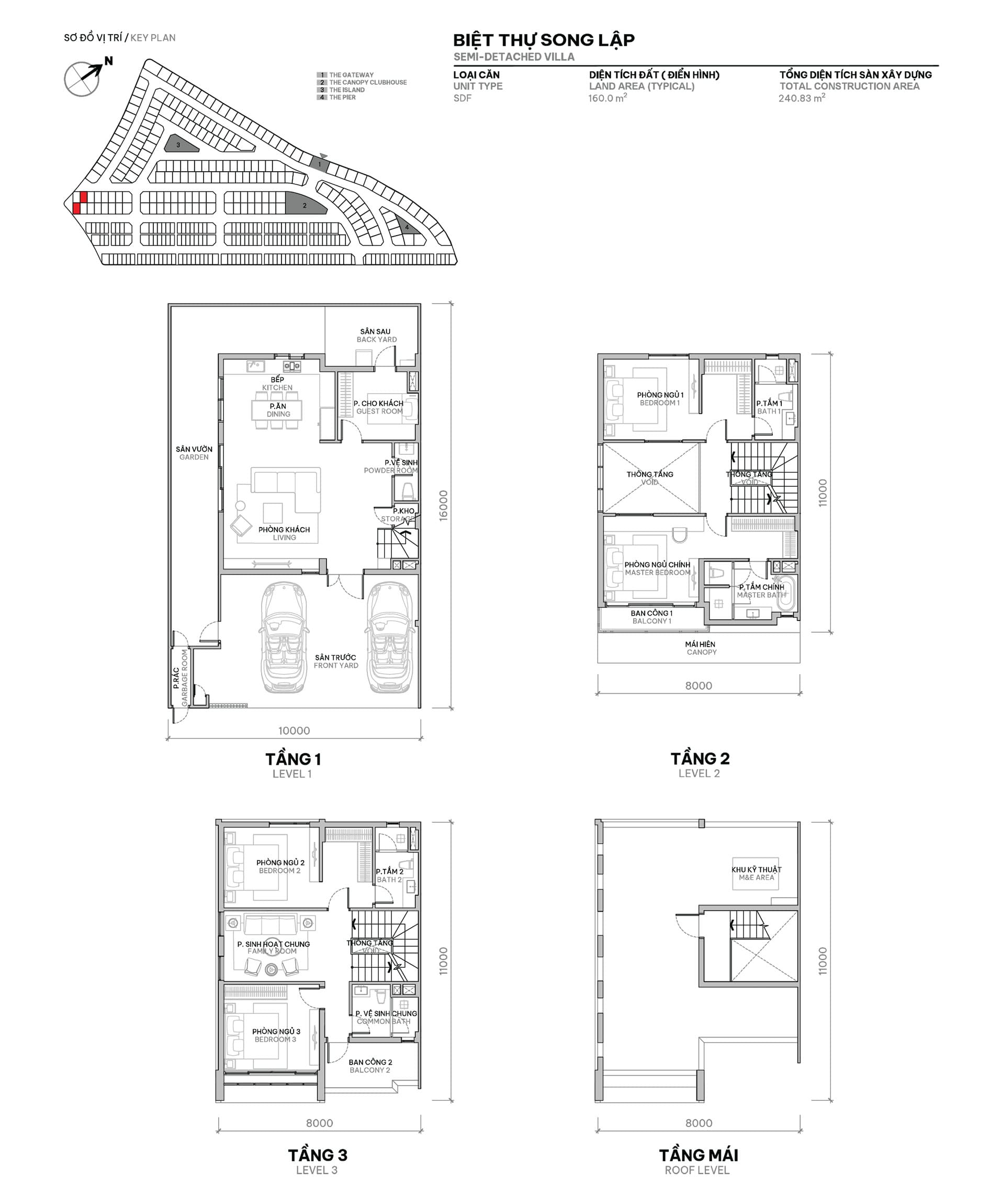 layout biệt thự song lập